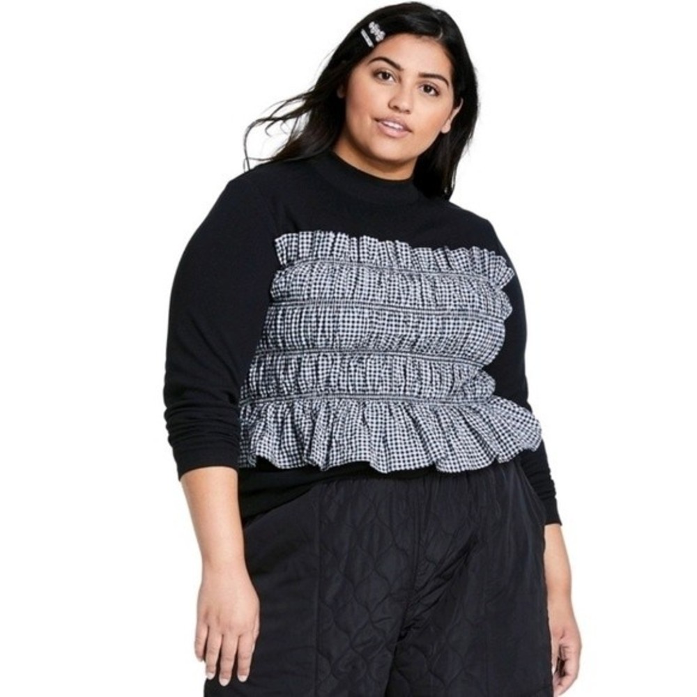 Sandy Liang x Target gingham panel black top 2XL